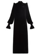 The Vampire's Wife - The Fortune Teller Balloon-sleeve Velvet Dress - Womens - Black