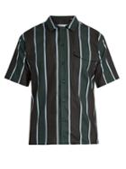 Ami Short-sleeved Striped Cotton-blend Shirt