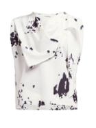 Matchesfashion.com Lemaire - Abstract Print Foulard Silk Blend Blouse - Womens - Black White