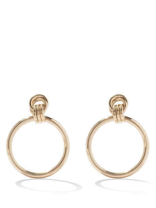 Fallon - Drop-hoop Gold-plated Earrings - Womens - Yellow Gold