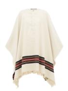 Matchesfashion.com Jacquemus - Fringed Stripe Poncho - Womens - Beige