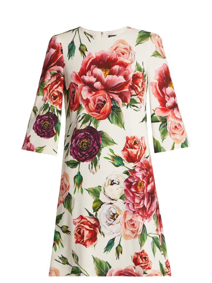 Dolce & Gabbana Rose And Peony-print Dress