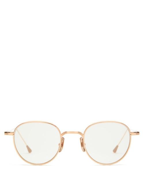 Matchesfashion.com Lunetterie Generale - Round Mirrored Sunglasses - Mens - Rose Gold