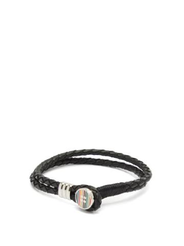 Mens Jewellery Paul Smith - Braided Leather Bracelet - Mens - Black