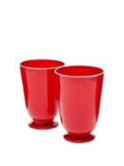 Matchesfashion.com La Doublej - Set Of 2 Murano Glasses - Red