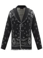 Alanui - Jacquard-knit Cashmere Cardigan - Mens - Blue Multi