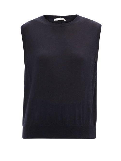 Matchesfashion.com The Row - Balham Sleeveless Cashmere Sweater - Womens - Navy