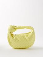 Bottega Veneta - Jodie Mini Intrecciato-leather Bag - Womens - Light Yellow