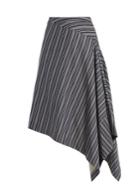 Palmer/harding Draped-front Striped Cotton-blend Skirt