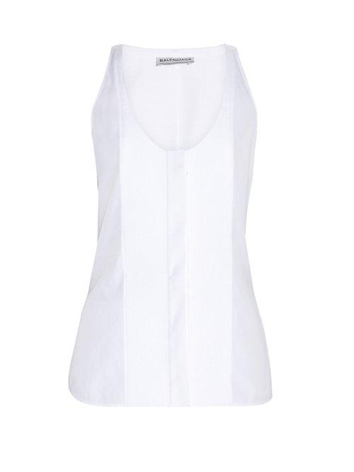 Matchesfashion.com Balenciaga - Bib Front Sleeveless Top - Womens - White