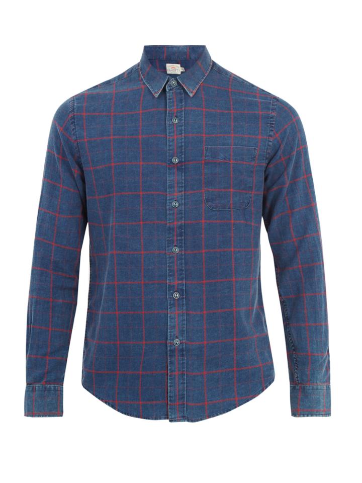 Faherty Ventura Windowpane-plaid Cotton Shirt