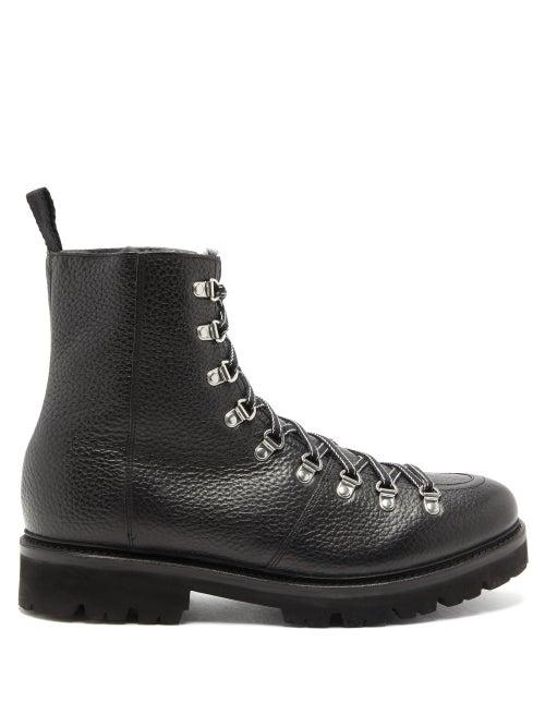 Matchesfashion.com Grenson - Brady Pebble-grain Leather Boots - Mens - Black