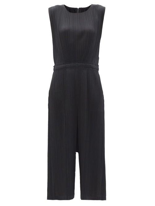 Matchesfashion.com Pleats Please Issey Miyake - Technical-pleated Cropped Jumpsuit - Womens - Black