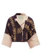 Matchesfashion.com By Walid - Lamia 19th Century Victorian Silk Cropped Jacket - Womens - Cream Multi