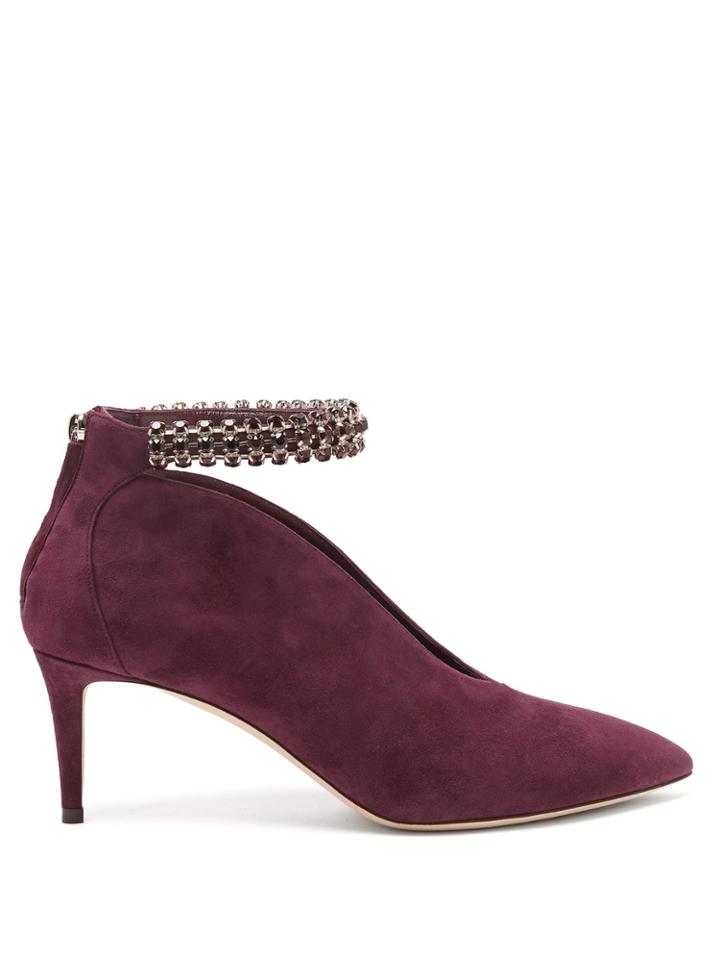 Jimmy Choo Lux Crystal-embellished Suede Pumps