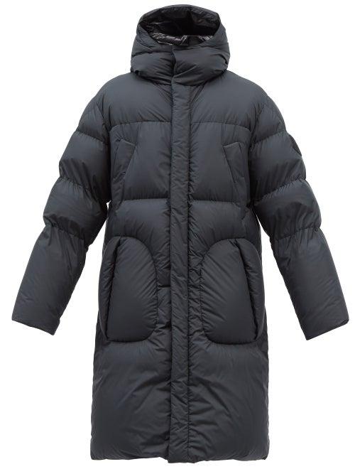 2 Moncler 1952 - Fussa Hooded Longline Down Coat - Mens - Black