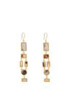 Matchesfashion.com Pippa Small Turquoise Mountain - Tamadun Agate And Gold Vermeil Drop Earrings - Womens - Grey