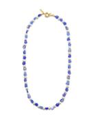 Liou - Corinna Pearl, Glass & Gold-plated Necklace - Mens - Blue