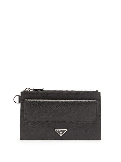 Matchesfashion.com Prada - Saffiano Leather Pouch - Mens - Black