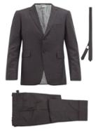 Matchesfashion.com Thom Browne - Single-breasted Wool Suit And Tie - Mens - Dark Grey