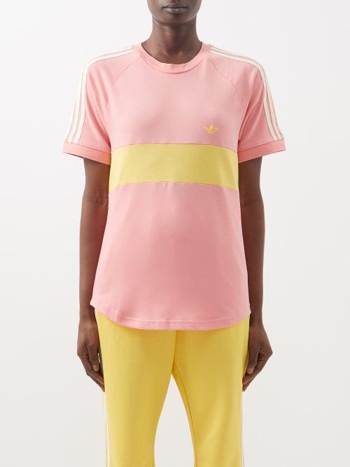 Adidas X Wales Bonner - Striped Organic Cotton-jersey T-shirt - Womens - Pink Multi