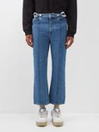 Jw Anderson - Chain Link Cropped Slim-leg Jeans - Mens - Light Blue