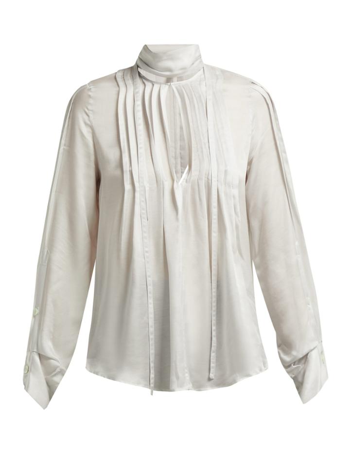 Ann Demeulemeester High-neck Pleated-front Blouse