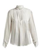 Ann Demeulemeester High-neck Pleated-front Blouse