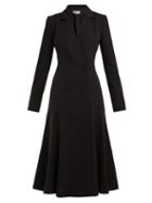 Matchesfashion.com Gabriela Hearst - Walker Double Breasted Silk Crepe Midi Dress - Womens - Black