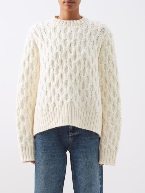 Raey - Organic-wool Blend Cable Knit Sweater - Womens - Ivory