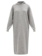 Raey - Hooded Cashmere-blend Sweatshirt Dress - Womens - Light Grey
