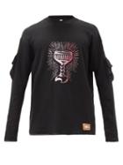 Matchesfashion.com Boramy Viguier - Grail-print Cotton-jersey Long-sleeved T-shirt - Mens - Black