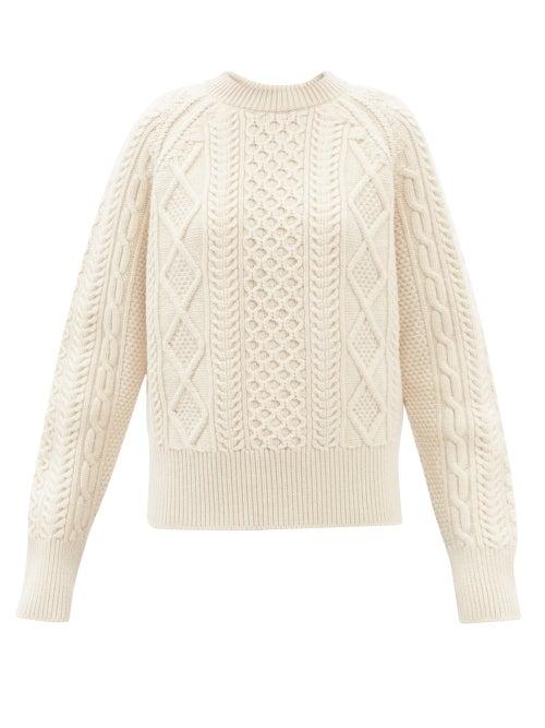 Toogood - The Fisherman Aran-knit Lambswool Sweater - Womens - Cream