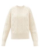 Toogood - The Fisherman Aran-knit Lambswool Sweater - Womens - Cream