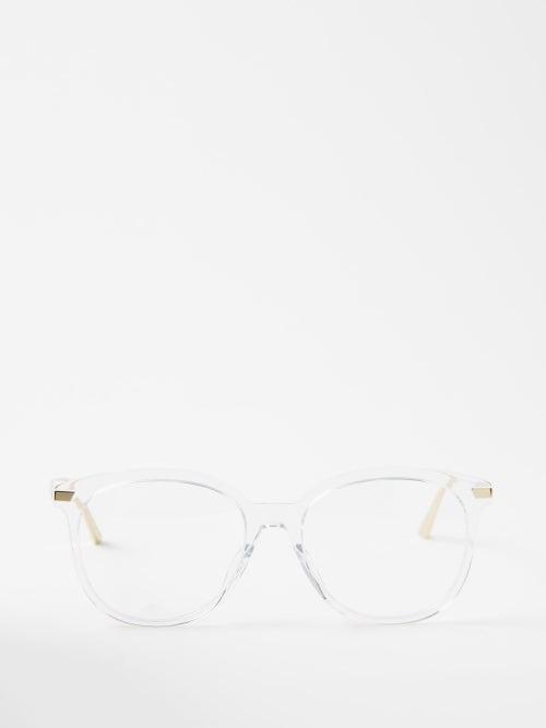 Dior - Gemdior Round Acetate Glasses - Womens - Clear Gold