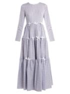 Huishan Zhang Minna Bow-trimmed Checked Midi Dress
