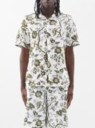 Erdem - Grayson Floral-print Cotton Short-sleeved Shirt - Mens - Green Multi