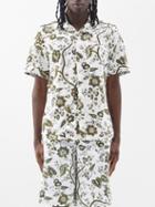 Erdem - Grayson Floral-print Cotton Short-sleeved Shirt - Mens - Green Multi