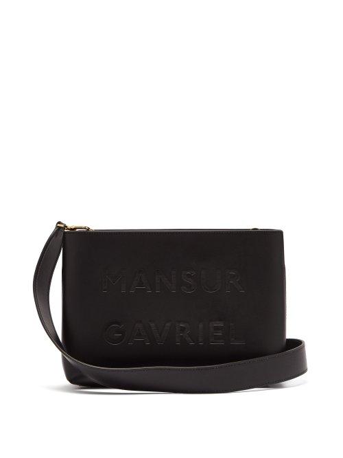 Matchesfashion.com Mansur Gavriel - Logo Debossed Leather Cross Body Bag - Womens - Black Multi