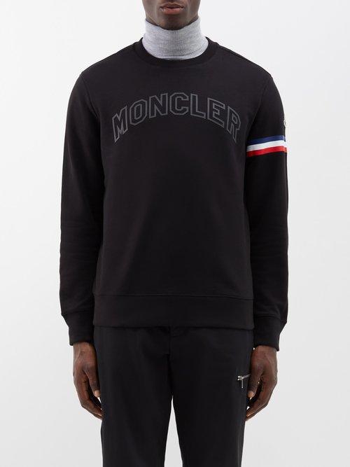 Moncler - Logo-print Cotton-fleece Sweatshirt - Mens - Black