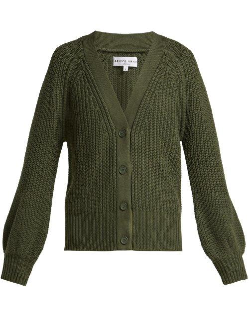 Matchesfashion.com Apiece Apart - Gerrit Cotton And Cashmere Blend V Neck Cardigan - Womens - Khaki