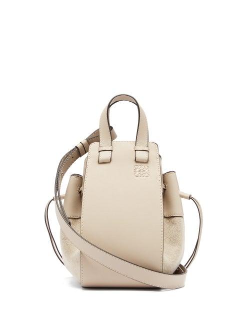 Matchesfashion.com Loewe - Hammock Small Linen-panel Leather Bag - Womens - Grey