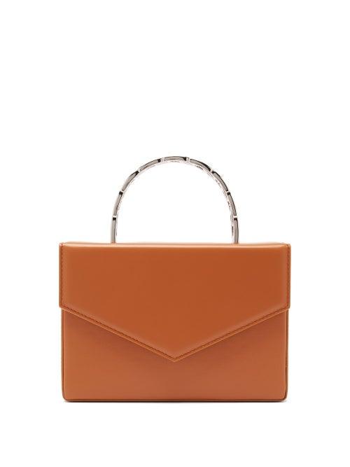 Matchesfashion.com Amina Muaddi - Pernille Envelope-flap Leather Box Bag - Womens - Camel