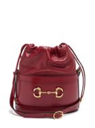 Matchesfashion.com Gucci - 1955 Horsebit Drawstring Leather Bucket Bag - Womens - Red
