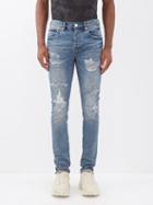 Purple Brand - Vintage Repair Distressed Skinny Jeans - Mens - Indigo