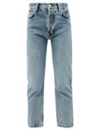 Matchesfashion.com Raey - Crop Straight-leg Jeans - Womens - Light Blue