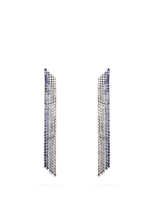 Matchesfashion.com Lynn Ban - Waterfall Sapphire & Rhodium Plated Earrings - Womens - Blue