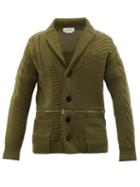 Alexander Mcqueen - Patchwork Wool Cardigan - Mens - Khaki