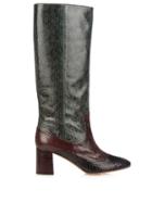Rochas Block-heel Snakeskin Boots