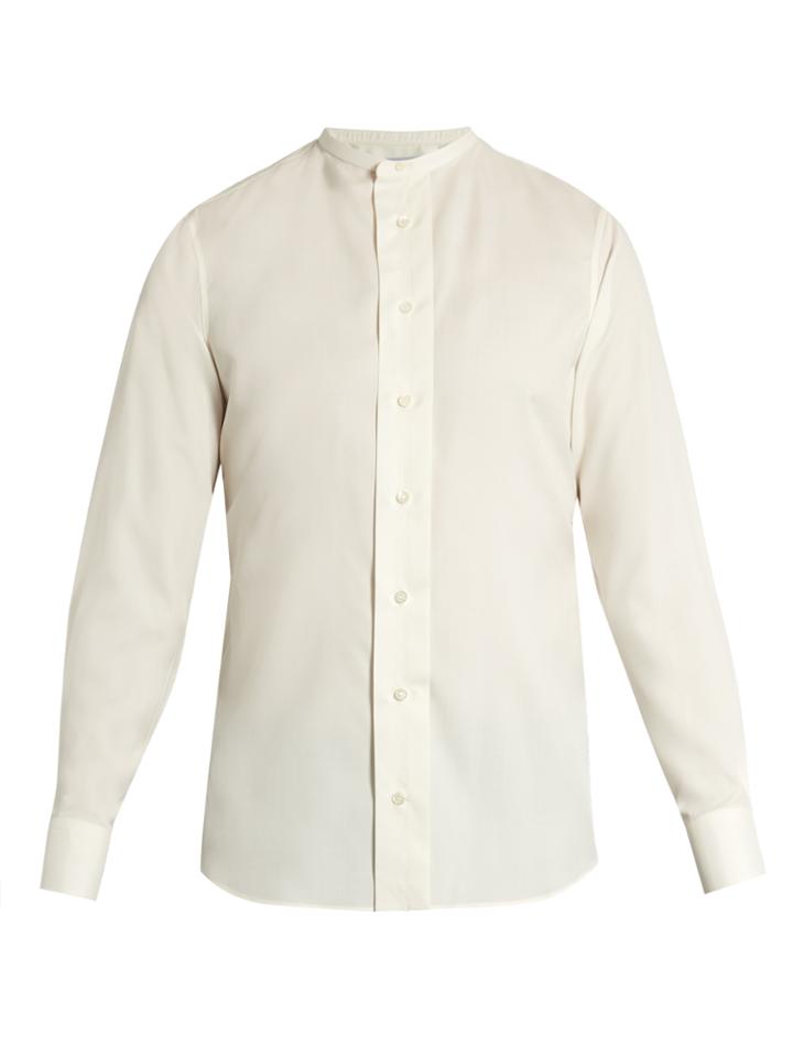 Alexander Mcqueen Collarless Silk Shirt